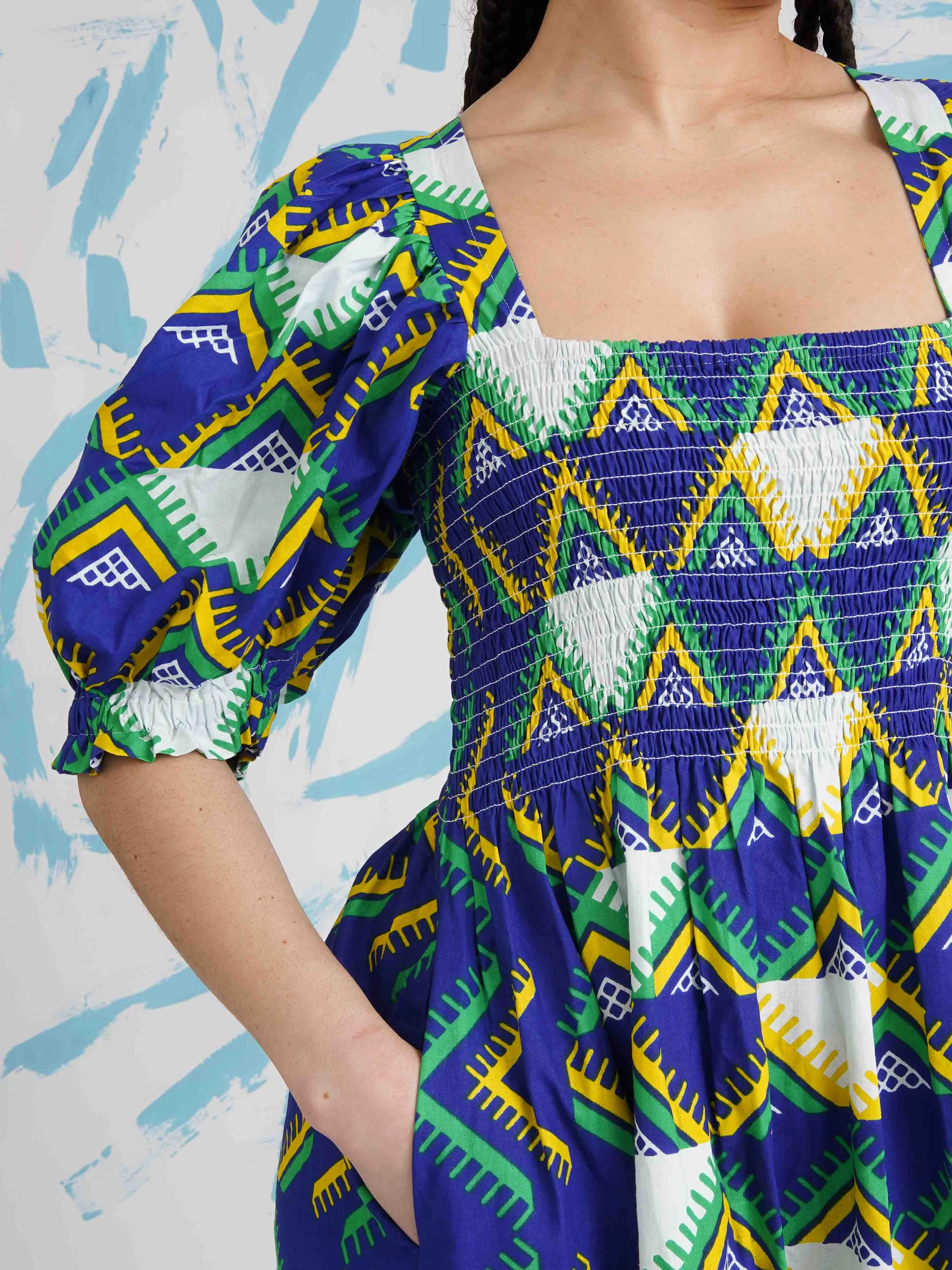Ademola Smocked Midi Dress