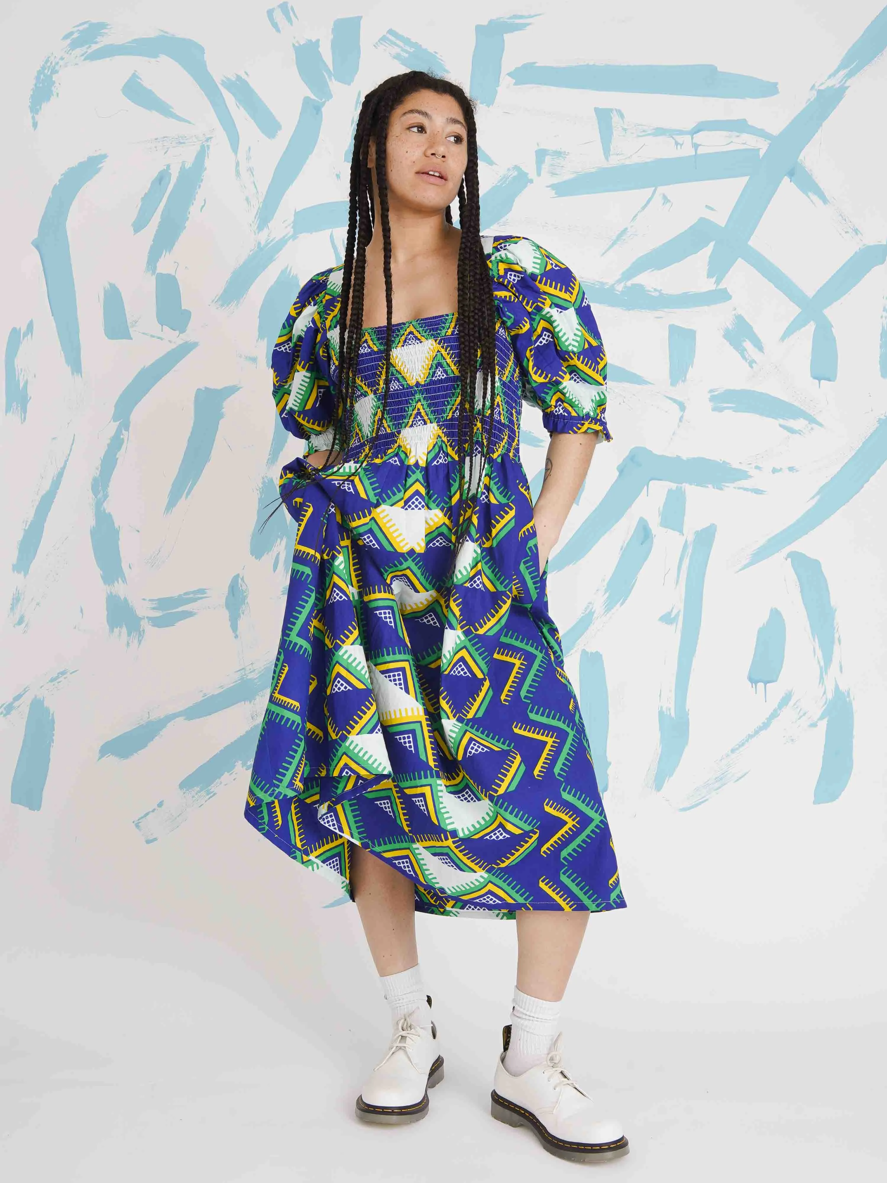 Ademola Smocked Midi Dress