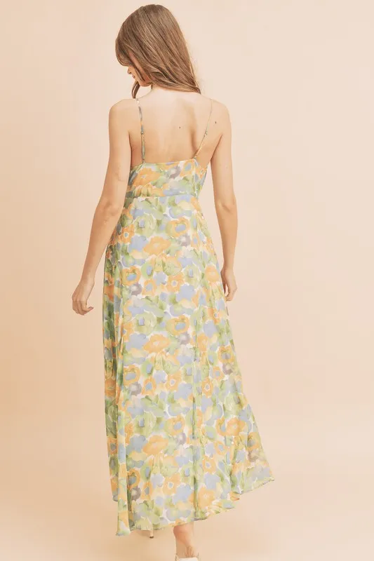 AEMI & Co. Elegant Floral Dress with Exaggerated Skirt - Lois Dress