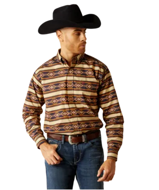 Ariat Mens Stanford Khaki Classic Fit Shirt-10052370