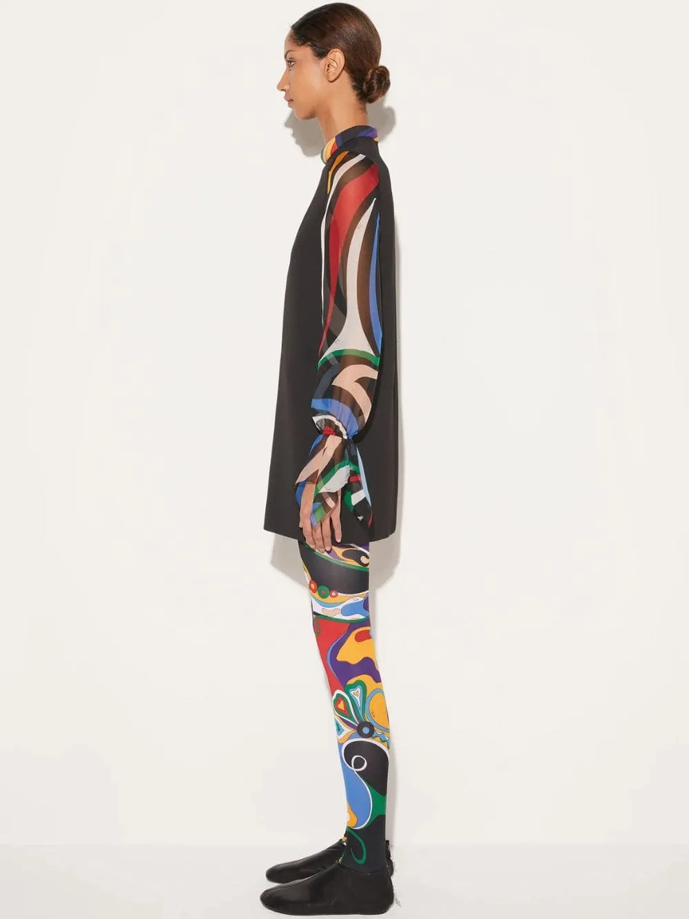 Black Marmo-Print Mini Dress