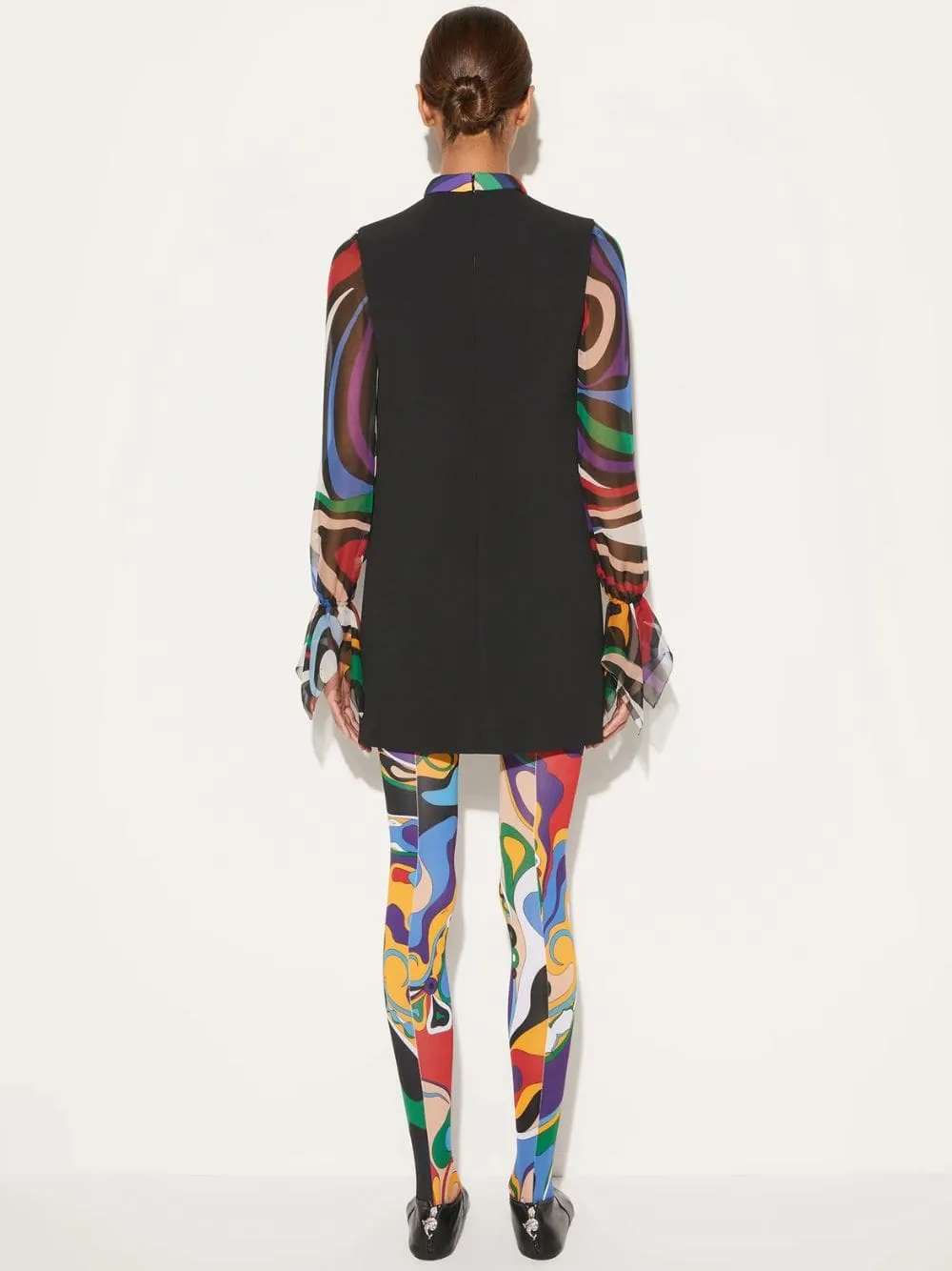 Black Marmo-Print Mini Dress