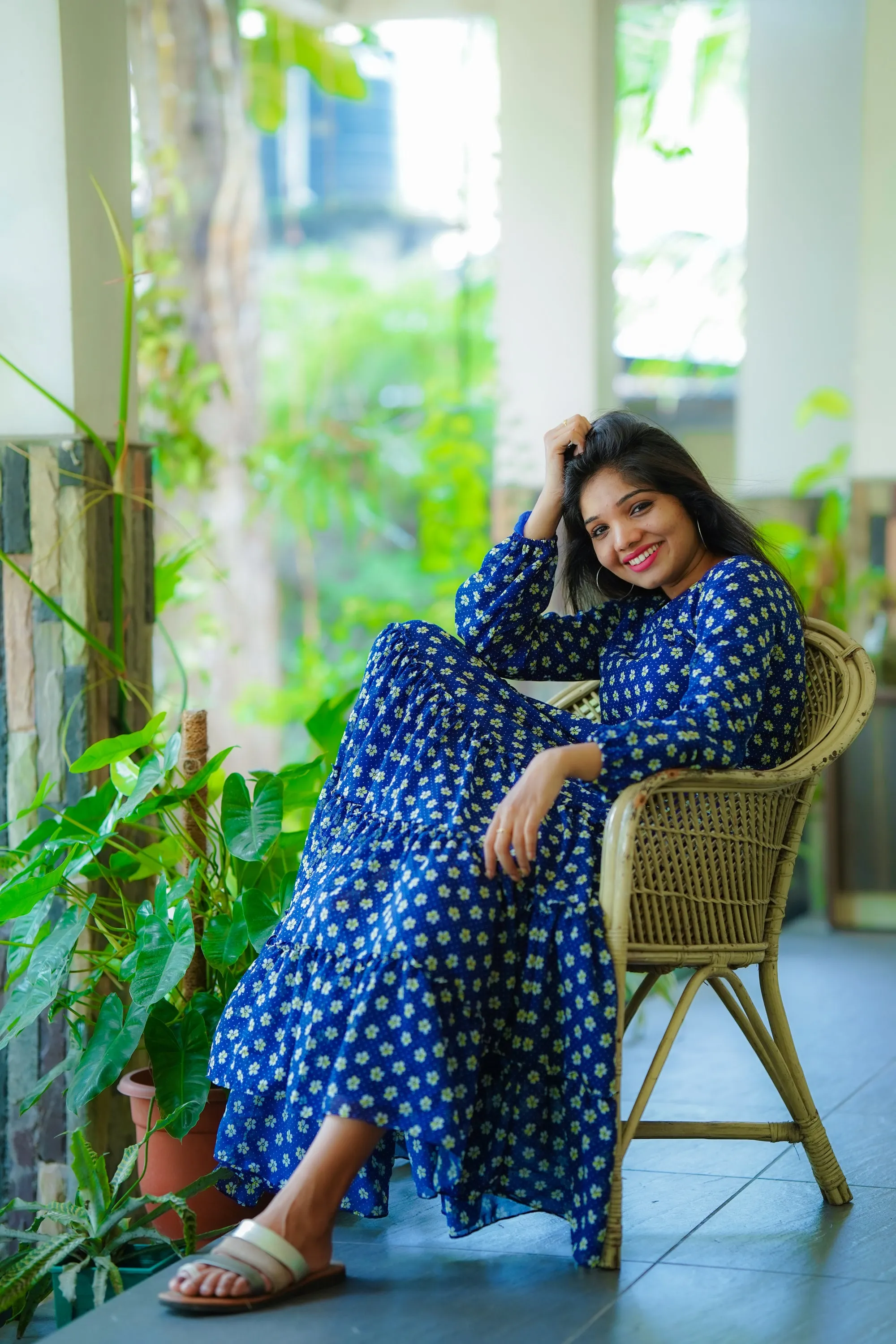 Blue Floral Print Dress (GBP2050)