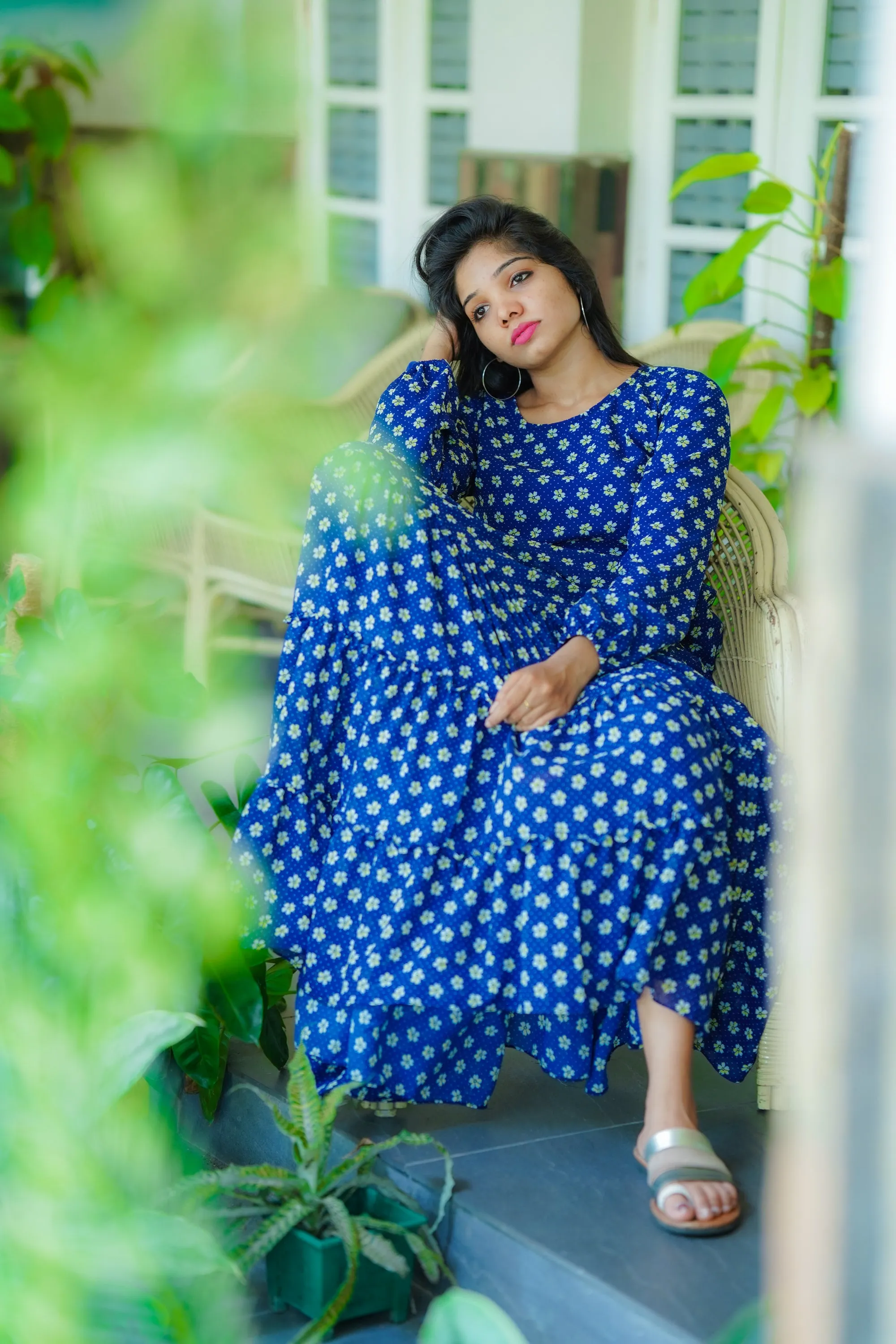 Blue Floral Print Dress (GBP2050)