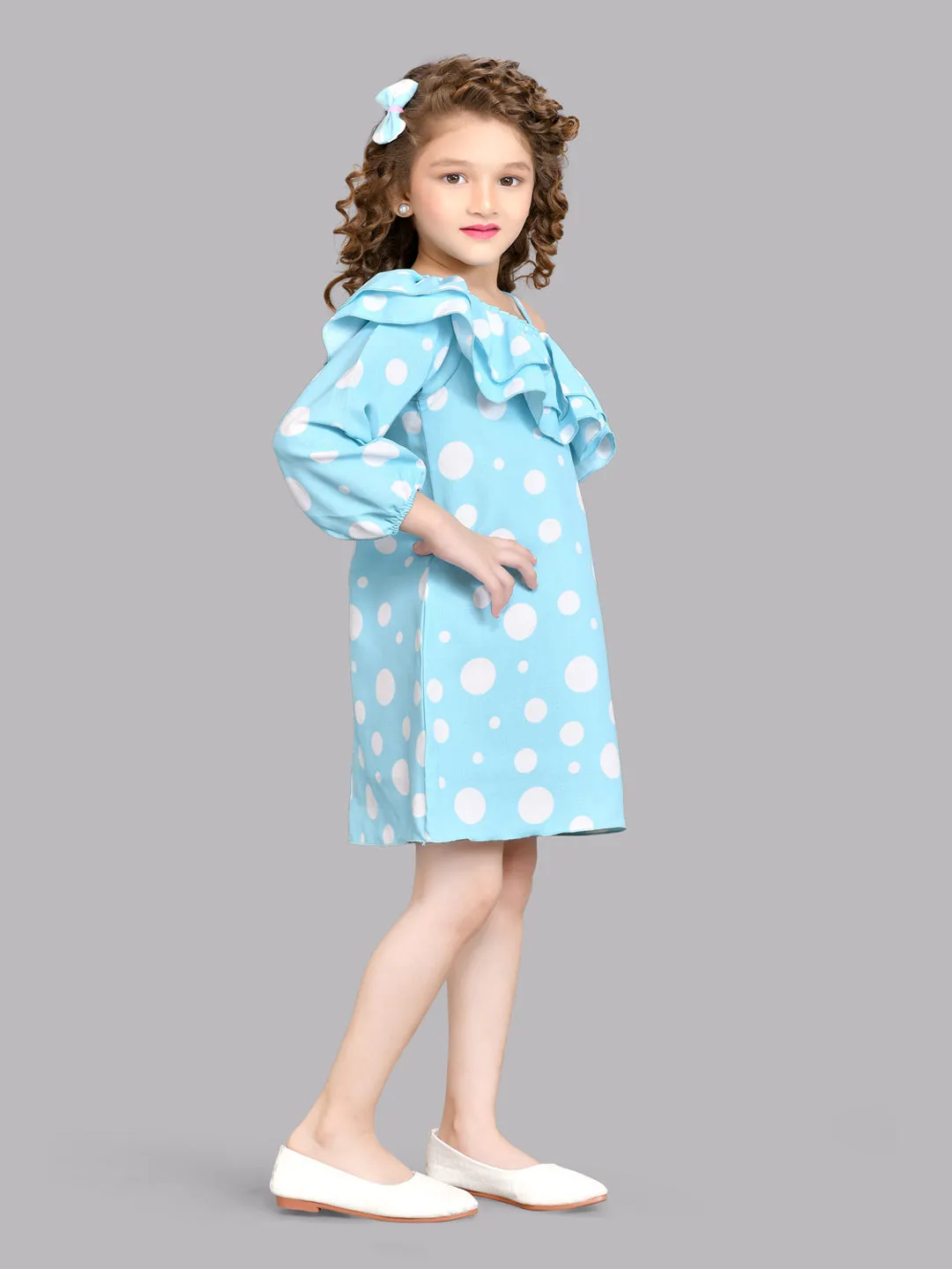 Blue& White Polkadot Aline Dress