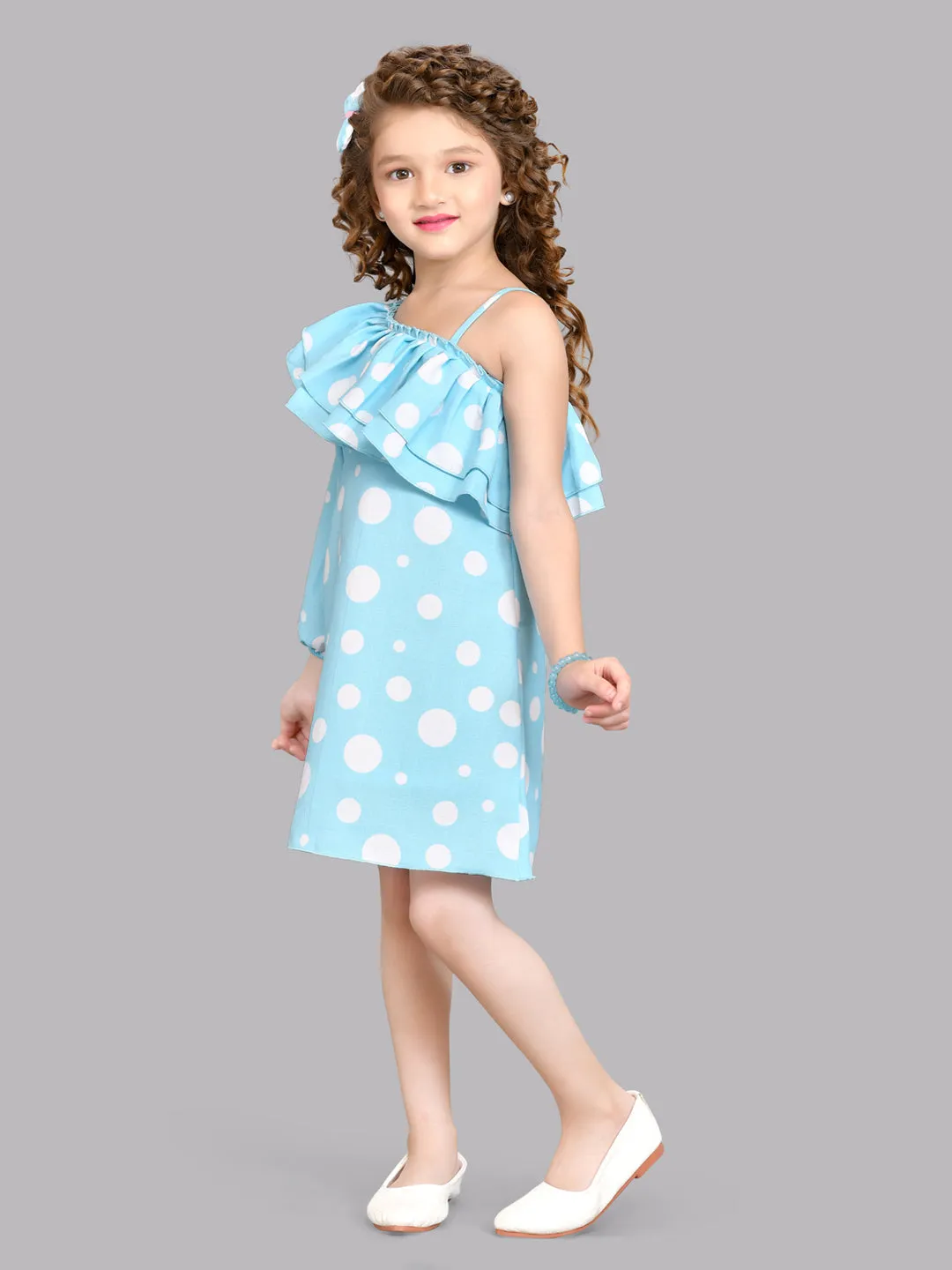 Blue& White Polkadot Aline Dress