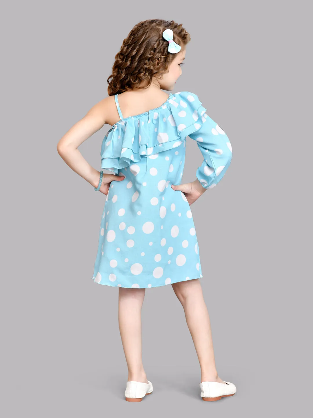 Blue& White Polkadot Aline Dress