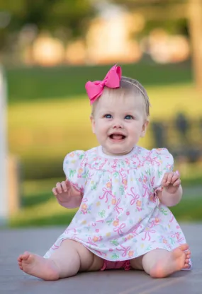 Bows and Flowers Hand Smocked Bishop Pima Cotton