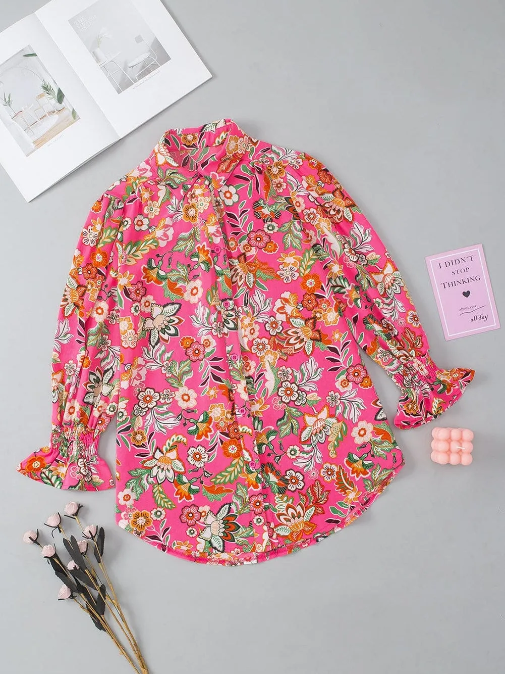 Casual Floral Button-Down Shirt
