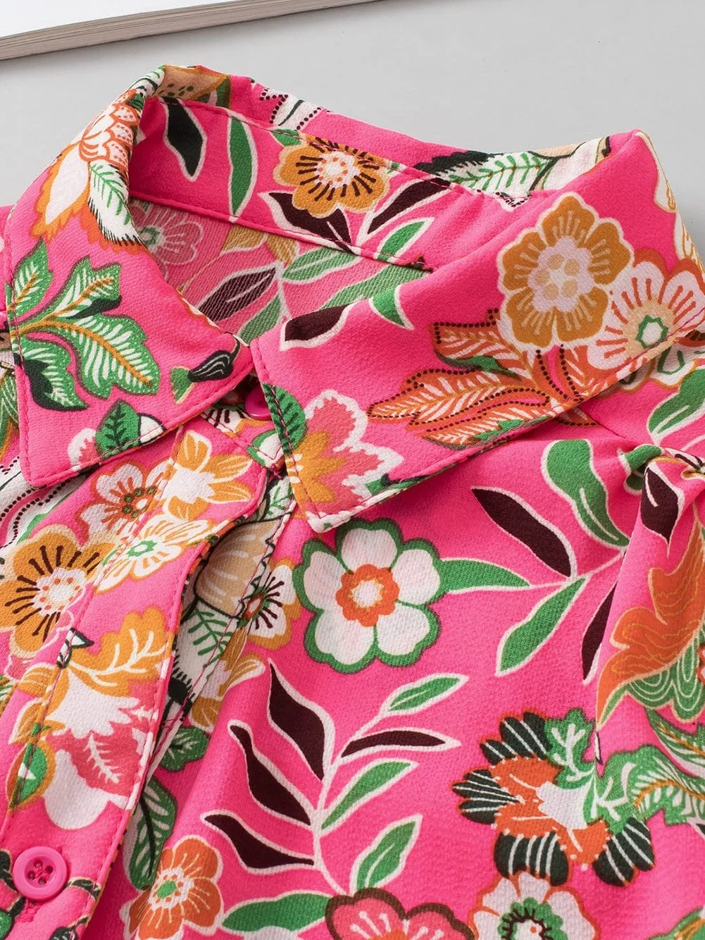 Casual Floral Button-Down Shirt