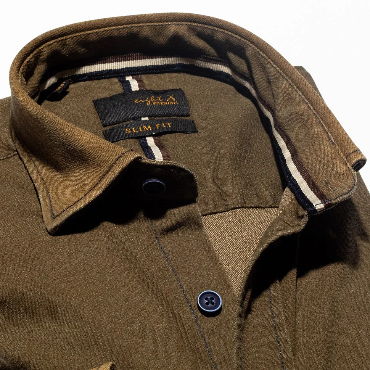 Denim Stretch Button Down Shirt - Craftsman Brown