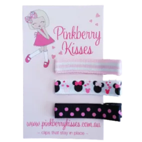 Everyday Non Slip Hair Clips - Sweet Pink Minnie Mouse