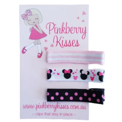 Everyday Non Slip Hair Clips - Sweet Pink Minnie Mouse