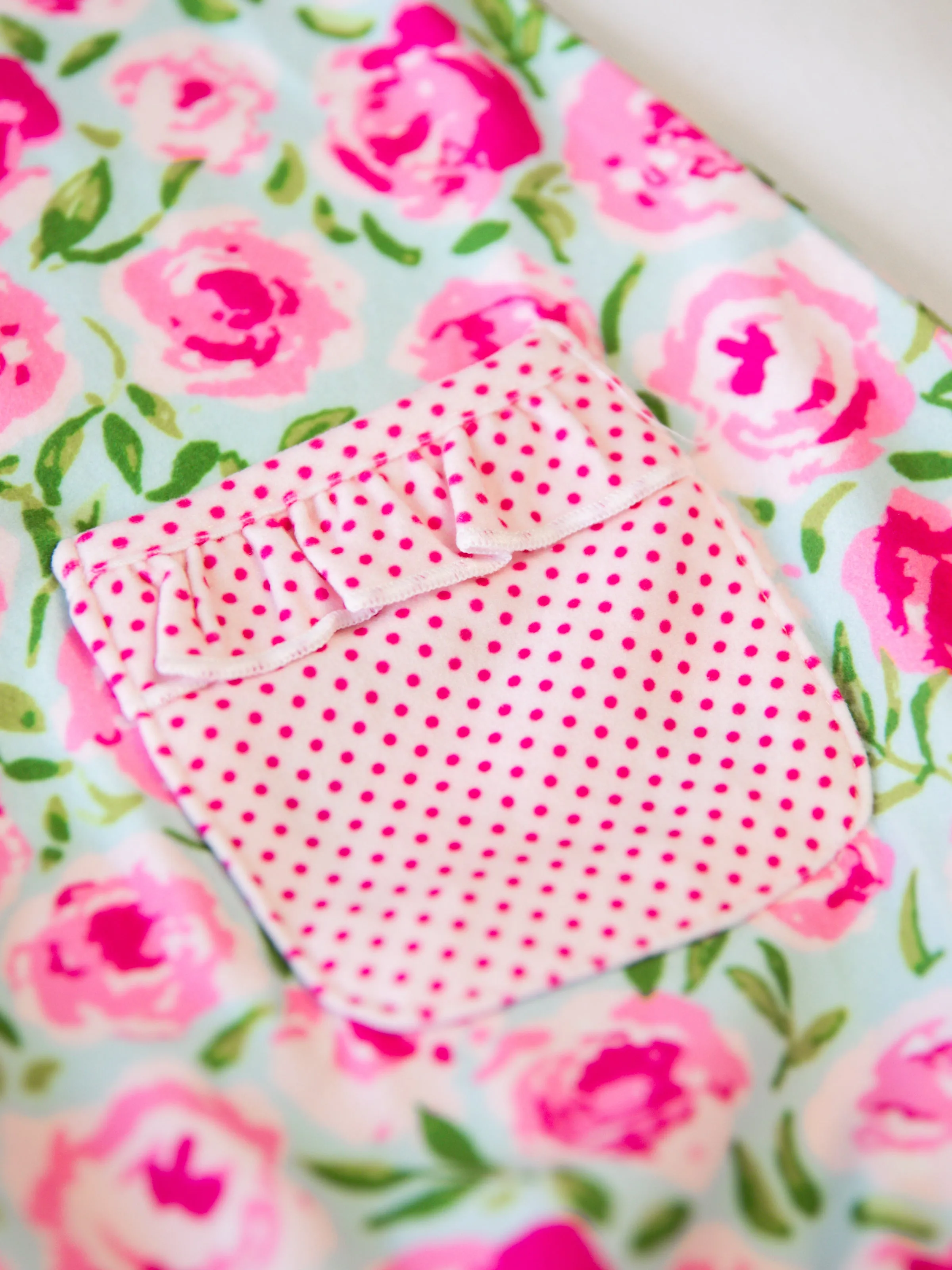 Everyday Play Dress - Covered in Roses on Aqua