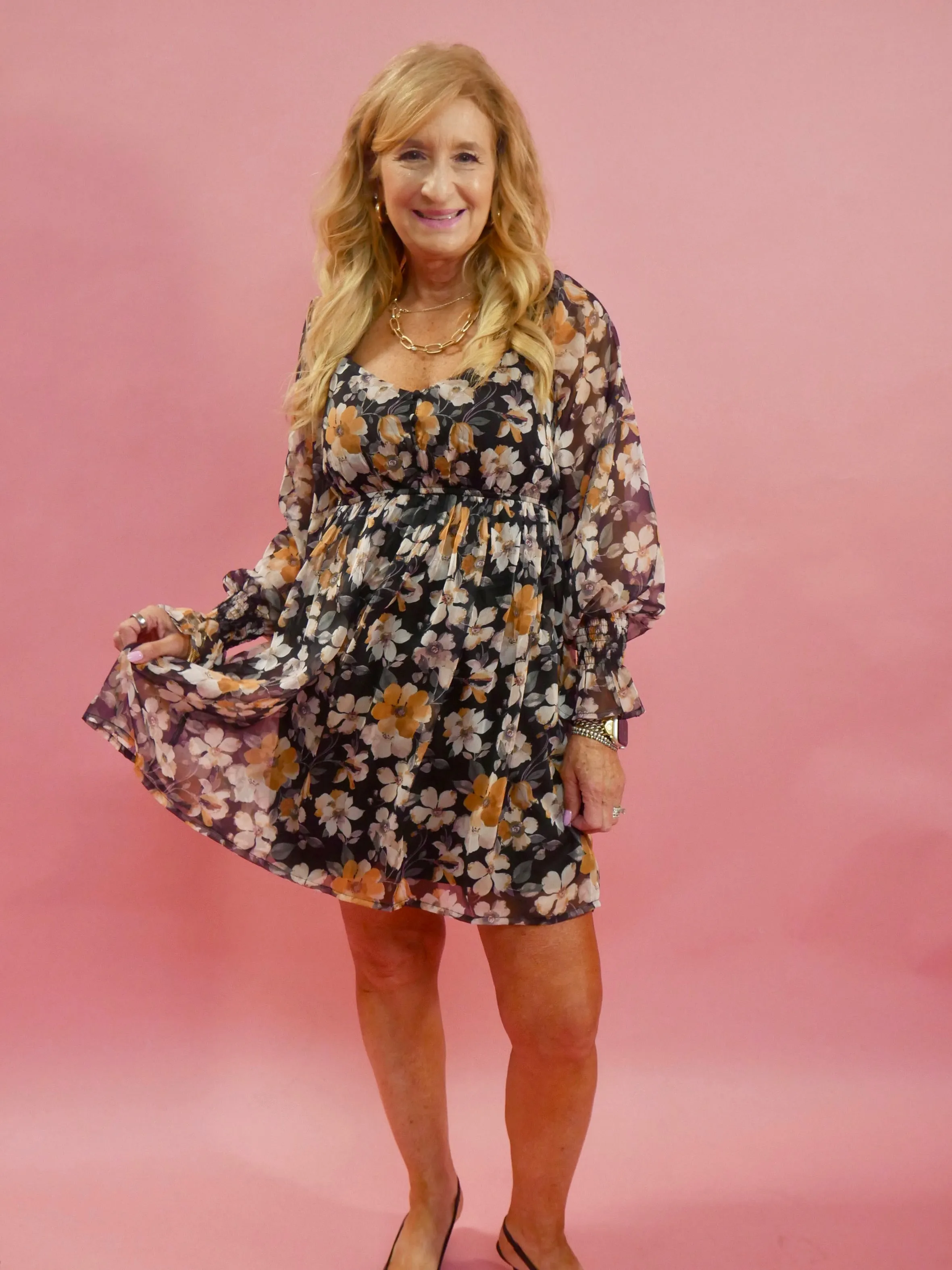 Floral Sweetheart Woven Mini Dress