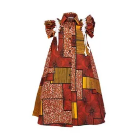 GIRLS BROWN ANKARA DRESS