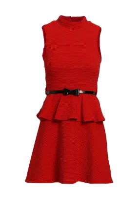 Girls Red High Neck Dress