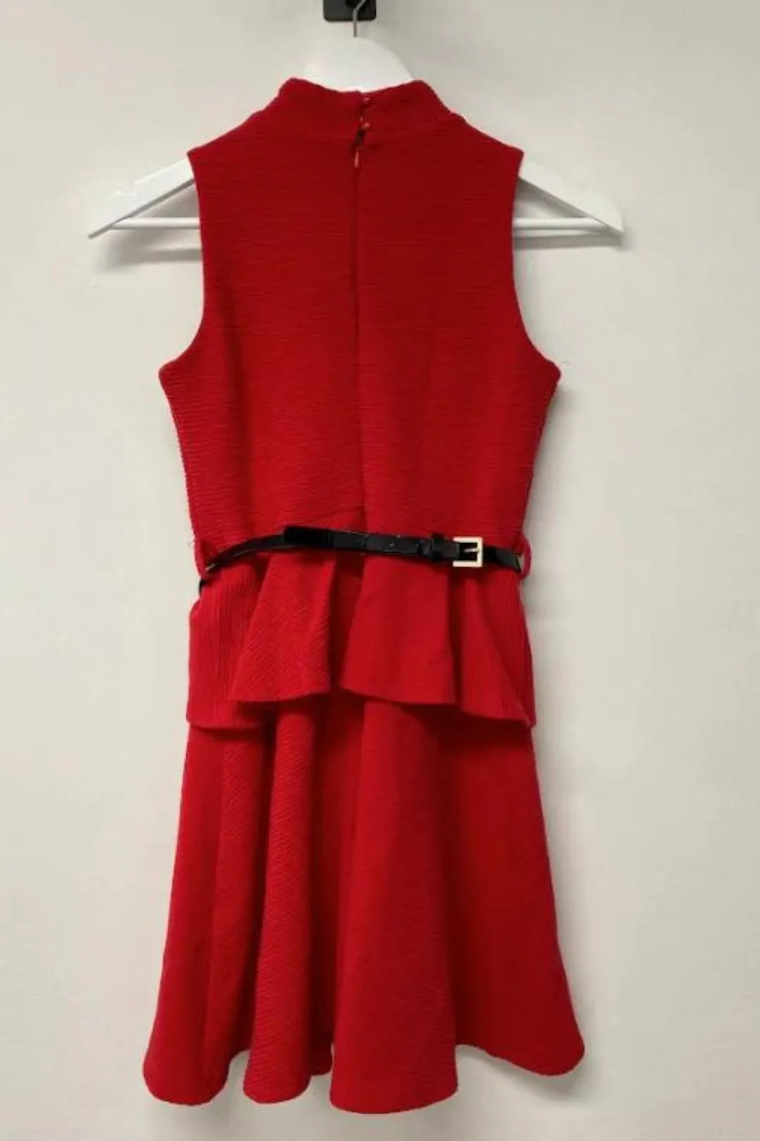 Girls Red High Neck Dress
