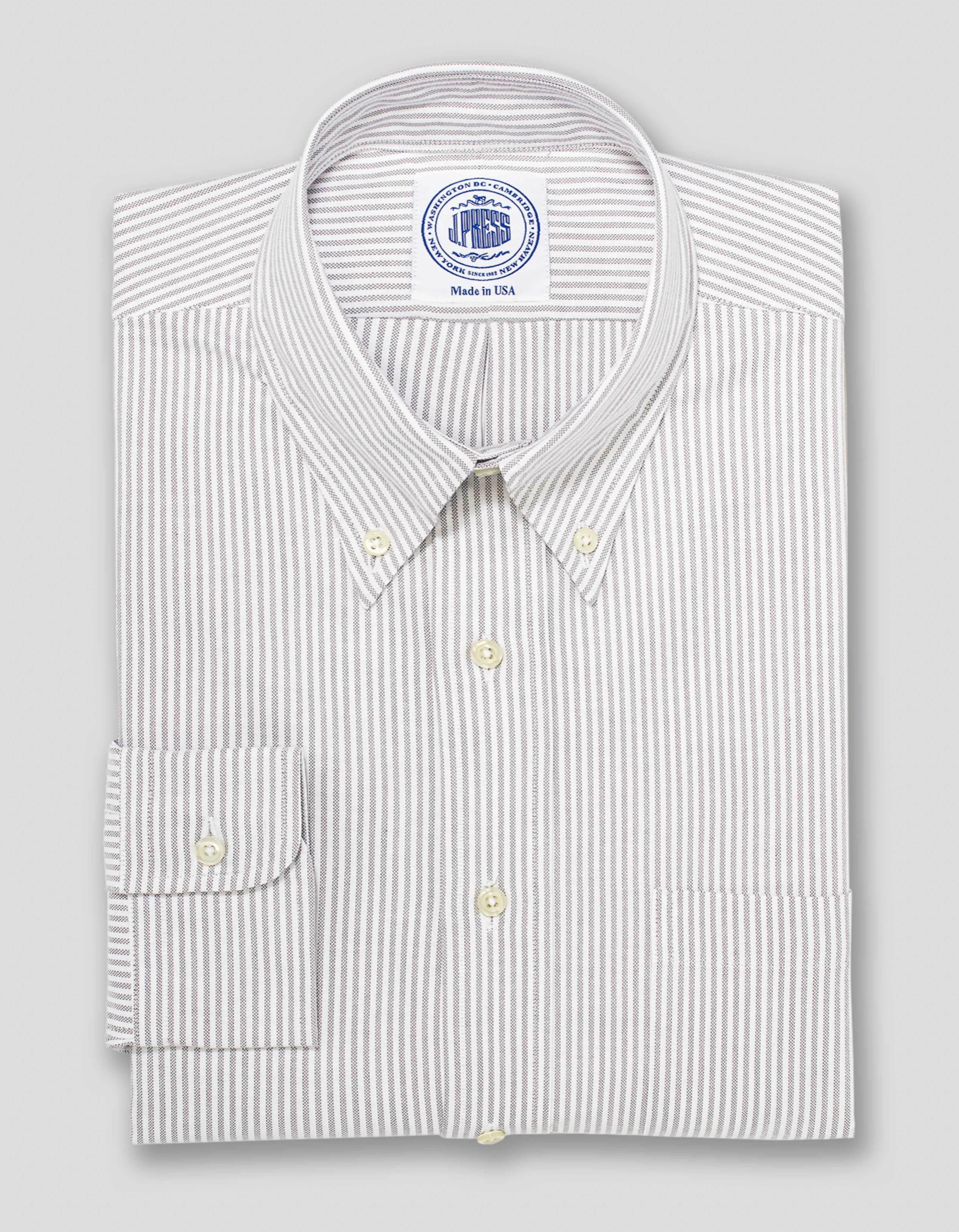 GREY/WHITE OXFORD DRESS SHIRT