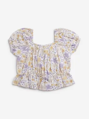 HOP Kids Multicolour Floral Design Cotton Top