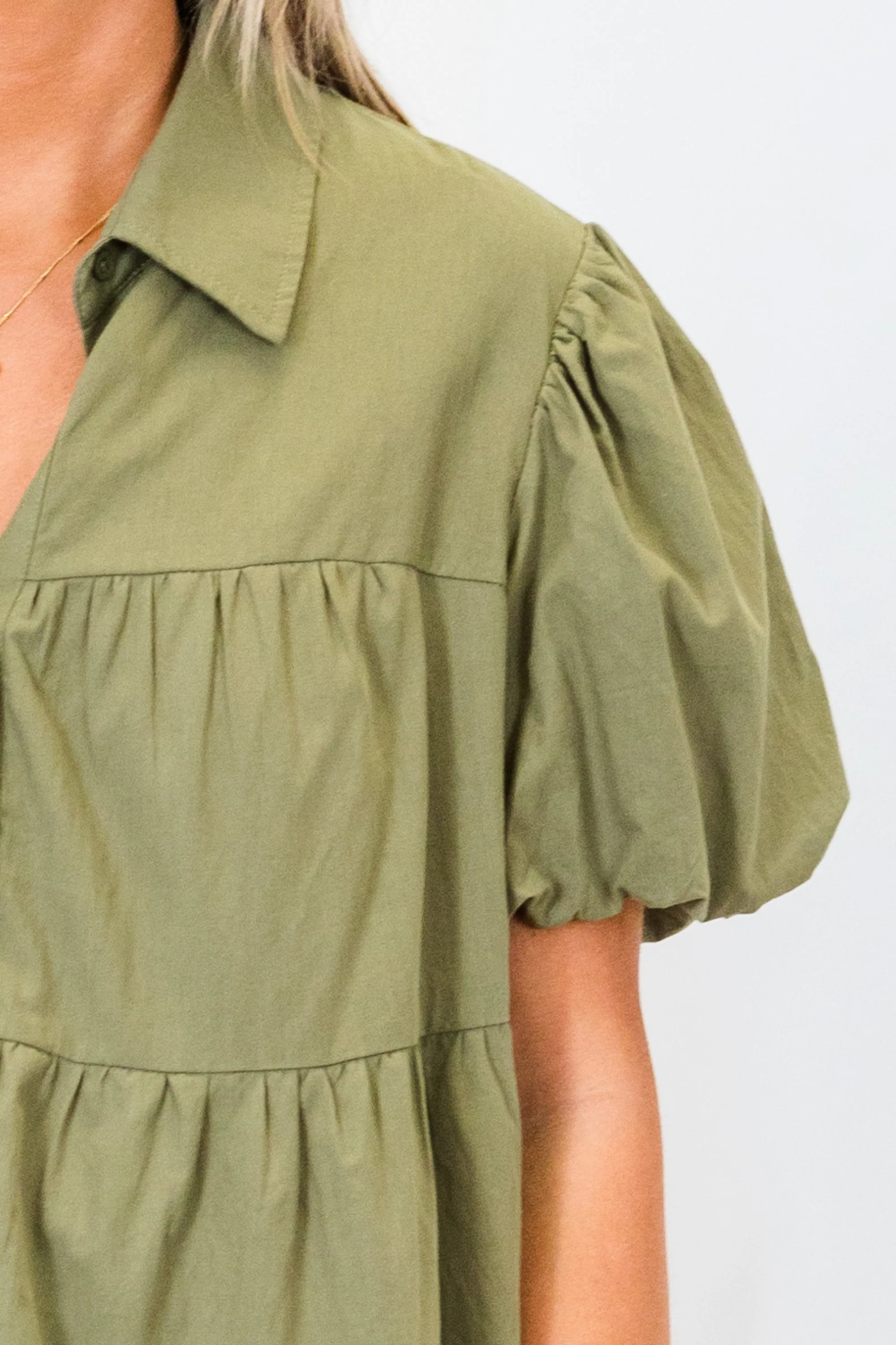 Magnolia Sweetheart Babydoll Top, Olive