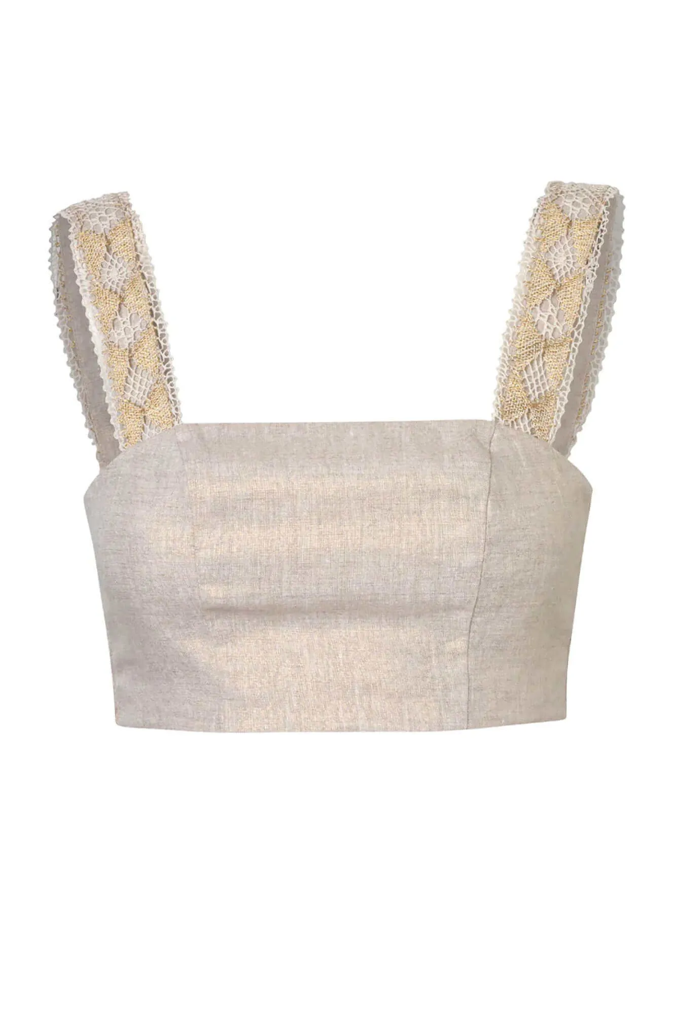 Marie Linen Top in Gold