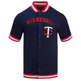 MLB MINNESOTA TWINS CLASSIC MEN'S WARM UP JACKET (MIDNIGHT NAVY/RED)