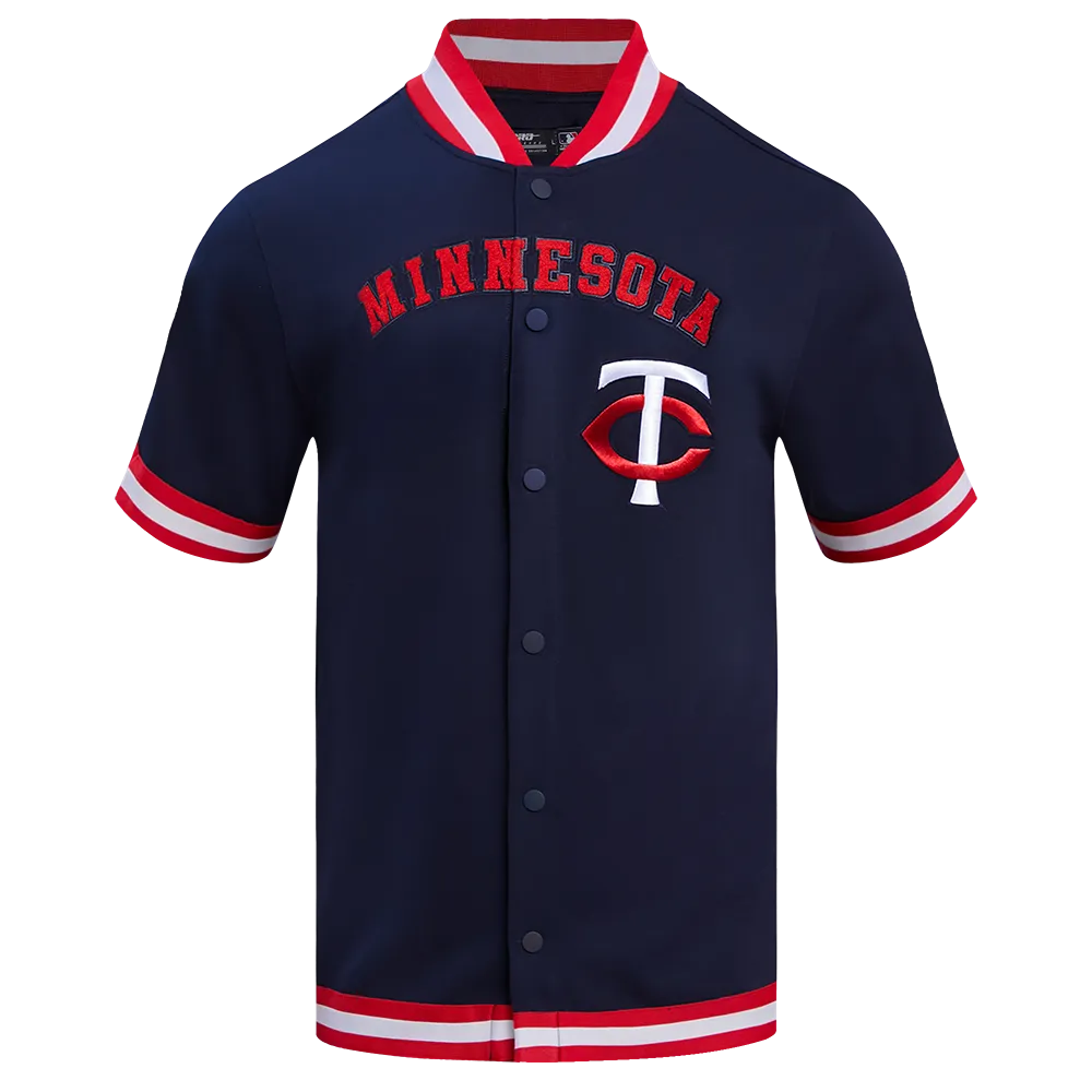 MLB MINNESOTA TWINS CLASSIC MEN'S WARM UP JACKET (MIDNIGHT NAVY/RED)
