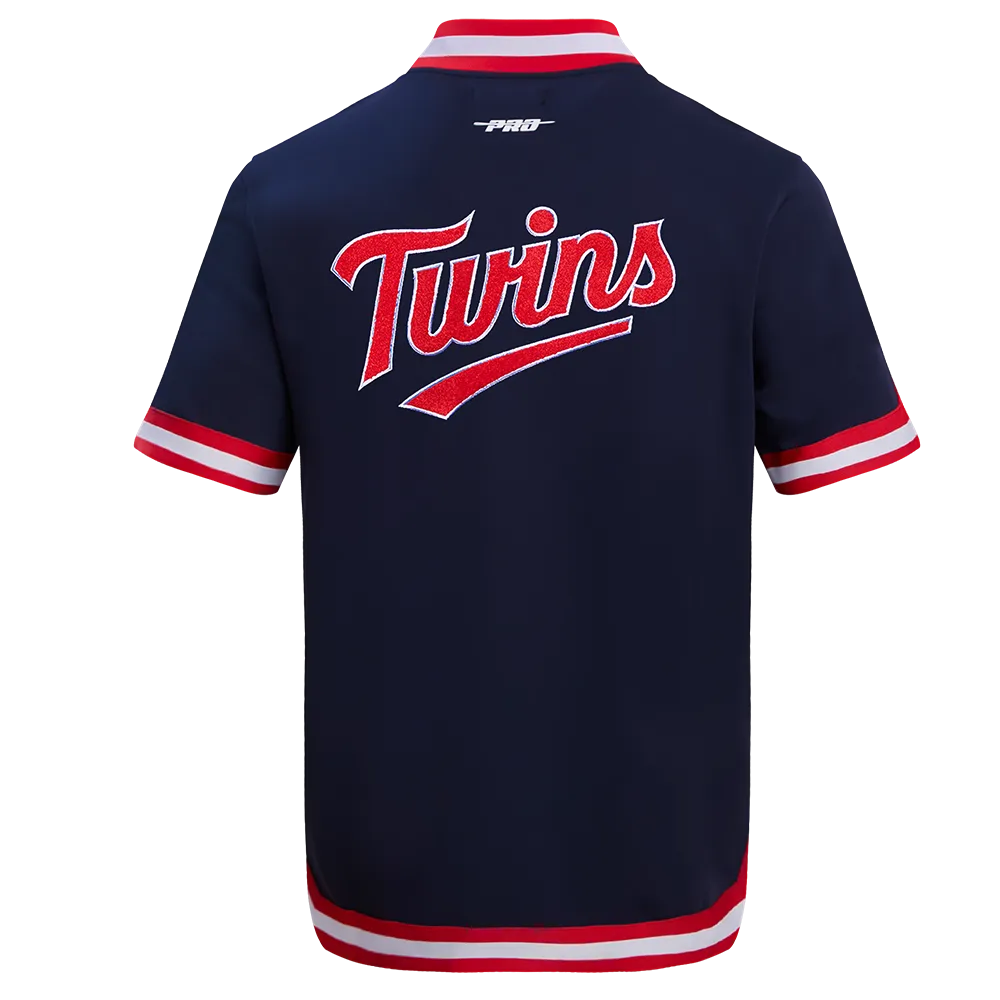 MLB MINNESOTA TWINS CLASSIC MEN'S WARM UP JACKET (MIDNIGHT NAVY/RED)