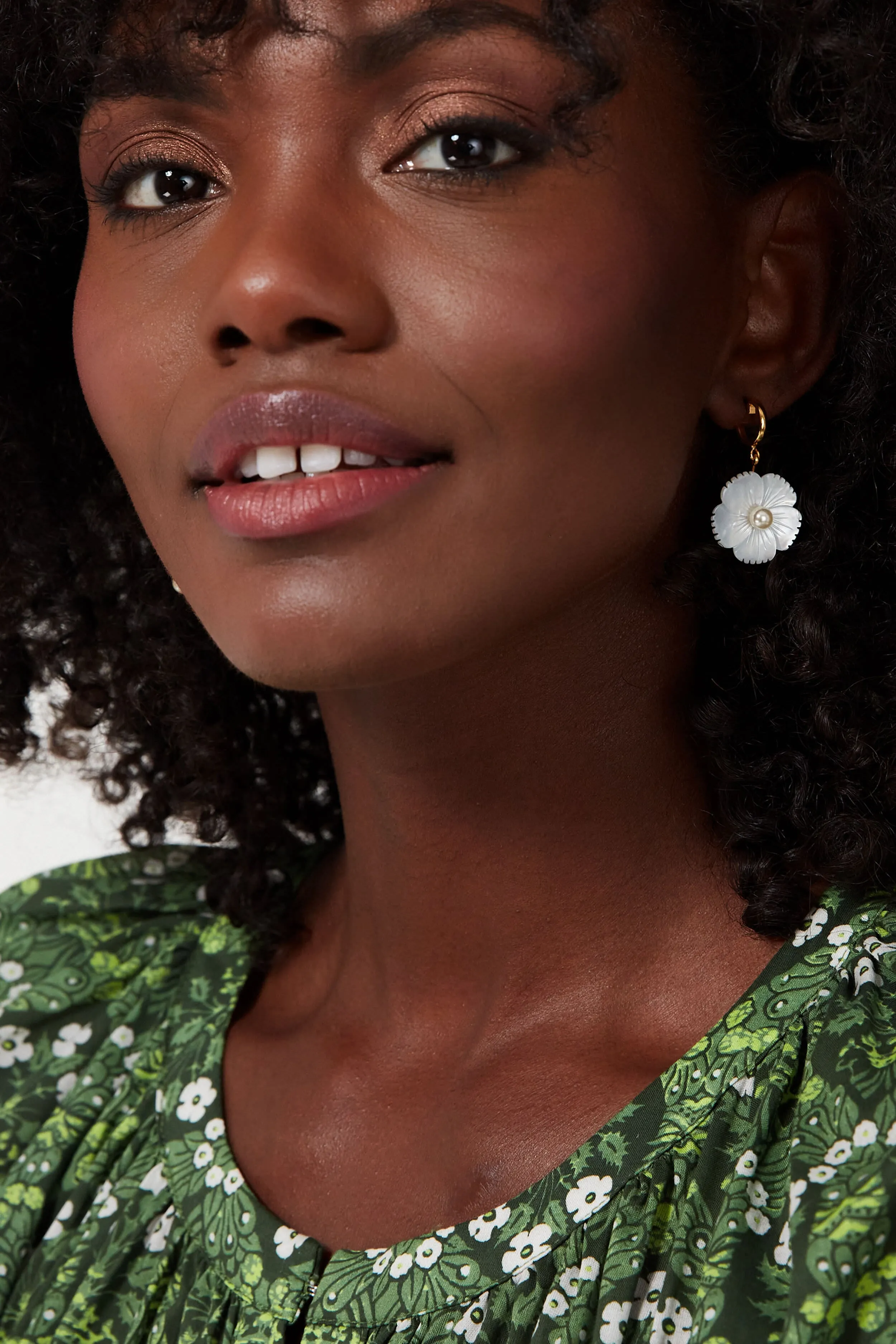 Mother of Pearl Tayla Hoop Earrings