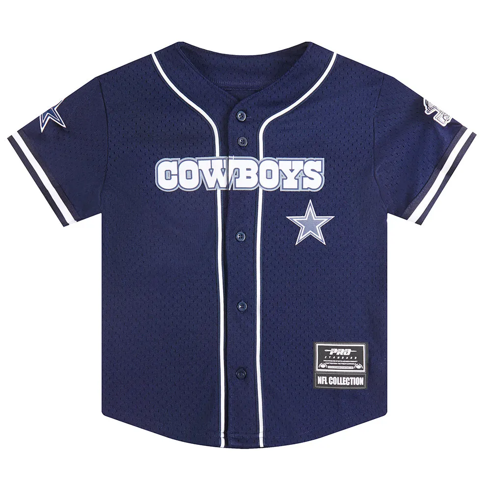 NFL DALLAS COWBOYS CLASSIC LITTLE BOYS MESH BUTTON DOWN SHIRT (MIDNIGHT NAVY)