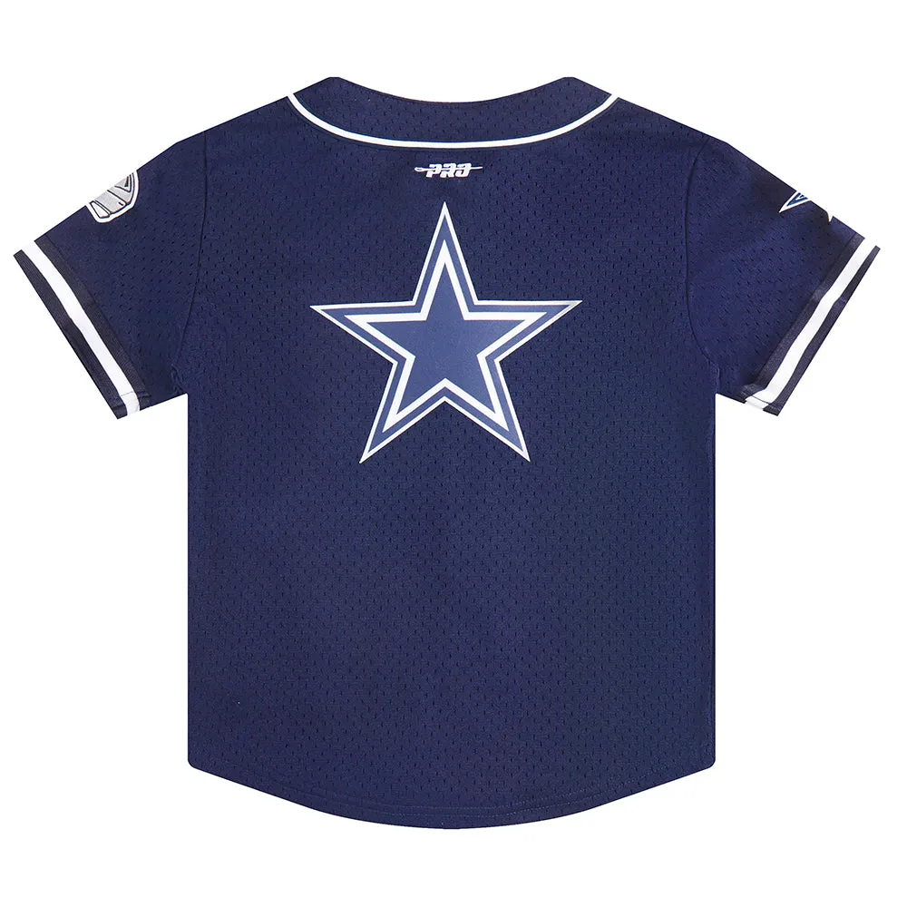 NFL DALLAS COWBOYS CLASSIC LITTLE BOYS MESH BUTTON DOWN SHIRT (MIDNIGHT NAVY)