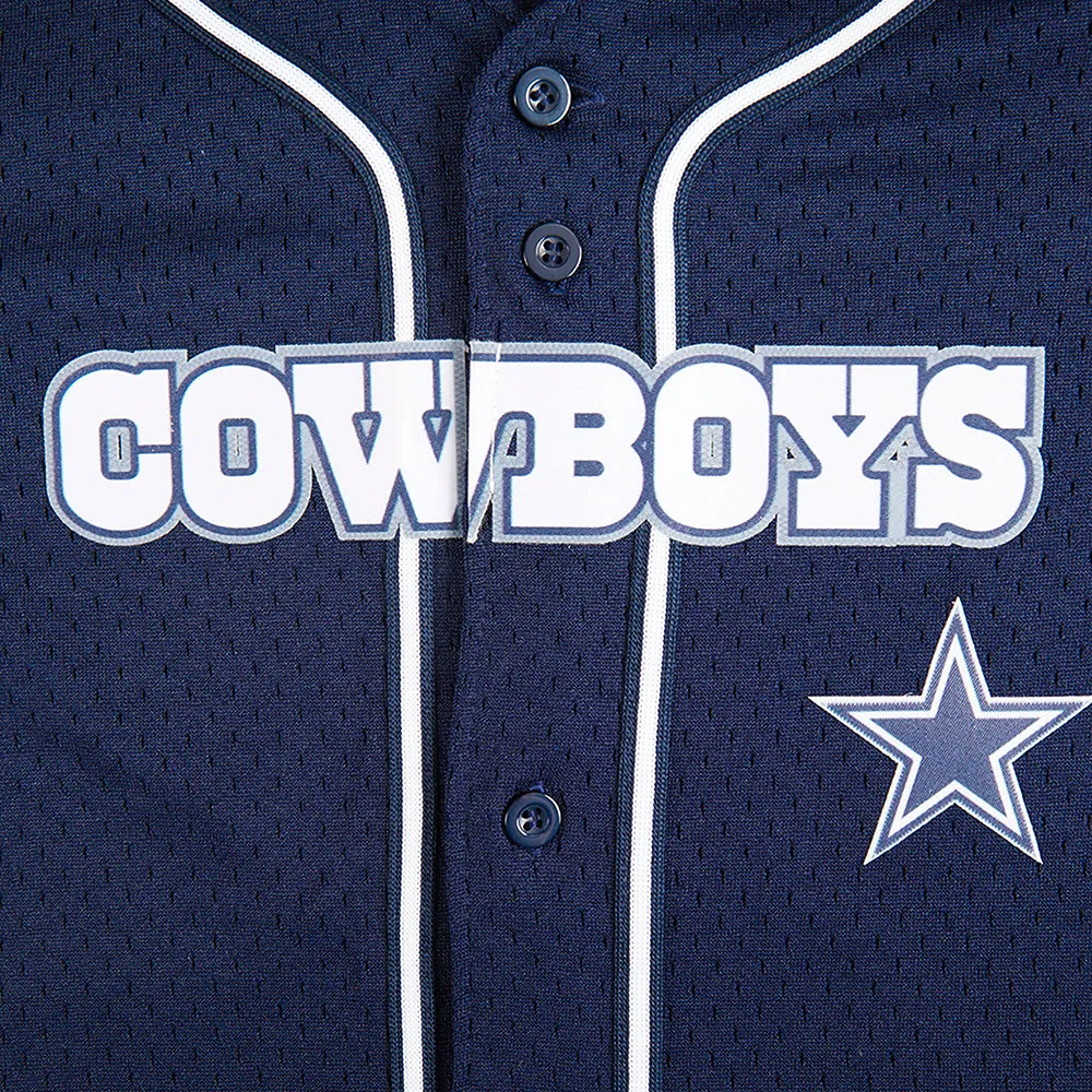 NFL DALLAS COWBOYS CLASSIC LITTLE BOYS MESH BUTTON DOWN SHIRT (MIDNIGHT NAVY)