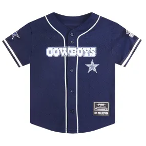 NFL DALLAS COWBOYS CLASSIC LITTLE BOYS MESH BUTTON DOWN SHIRT (MIDNIGHT NAVY)