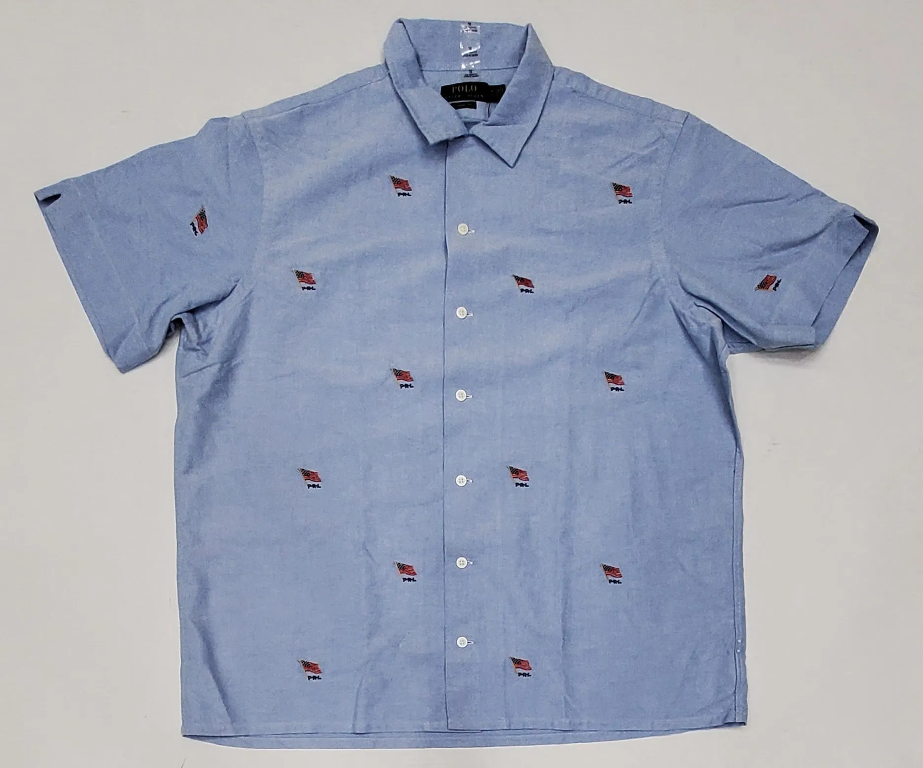 Nwt Polo Ralph Lauren Allover American Flag Classic Fit Button Up