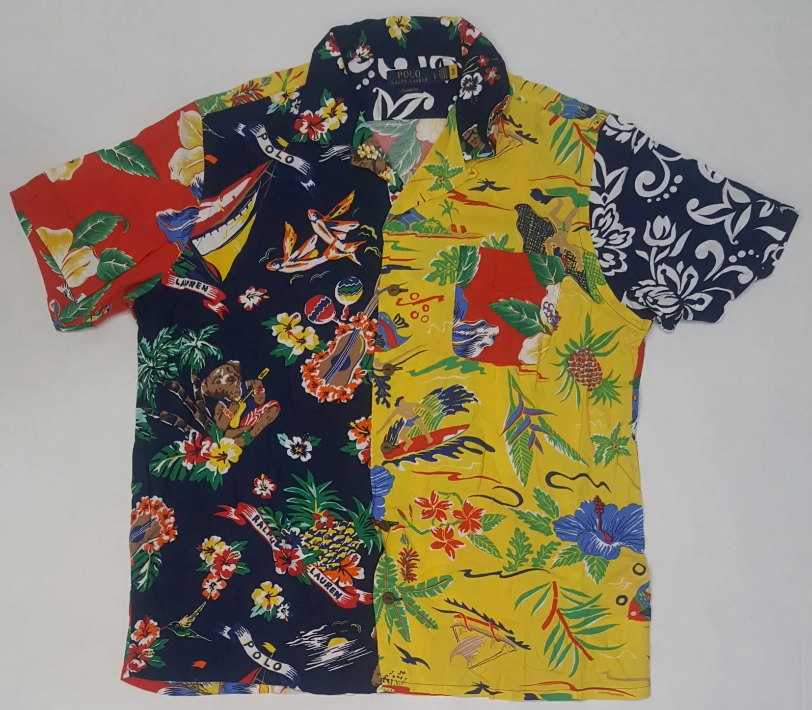 Nwt Polo Ralph Lauren Tropical Bear Short Sleeve Classic Fit Button Up