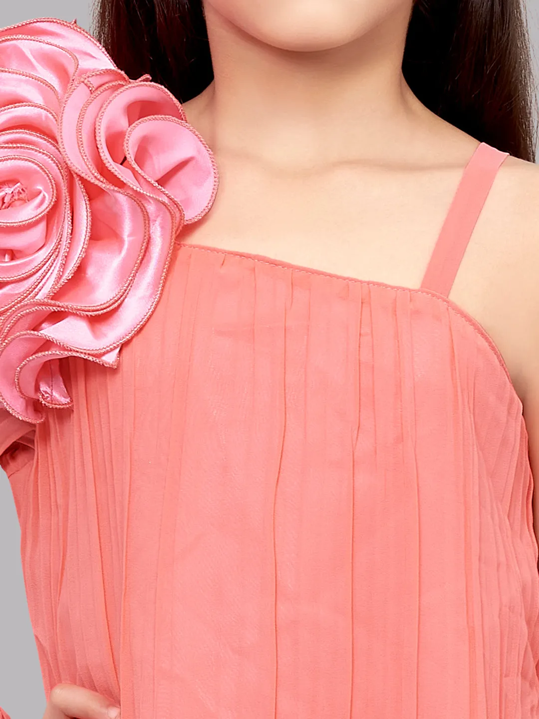 One Shoulder Coral Aline Dress