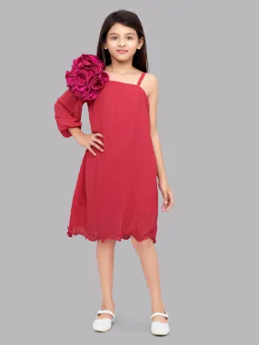 One Shoulder Fuscia Aline Dress