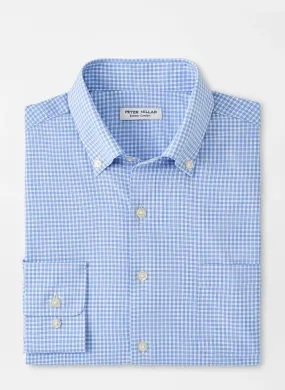 Peter Millar Cranbrook Performance Poplin Sport Shirt In Cottage Blue