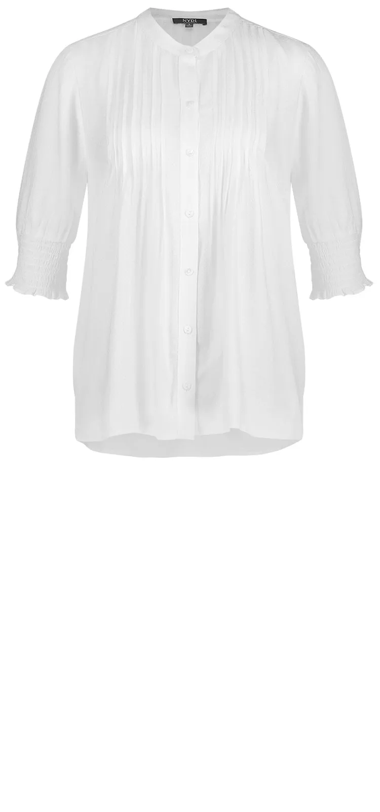 Pleated Short Sleeved Blouse White | Optic White