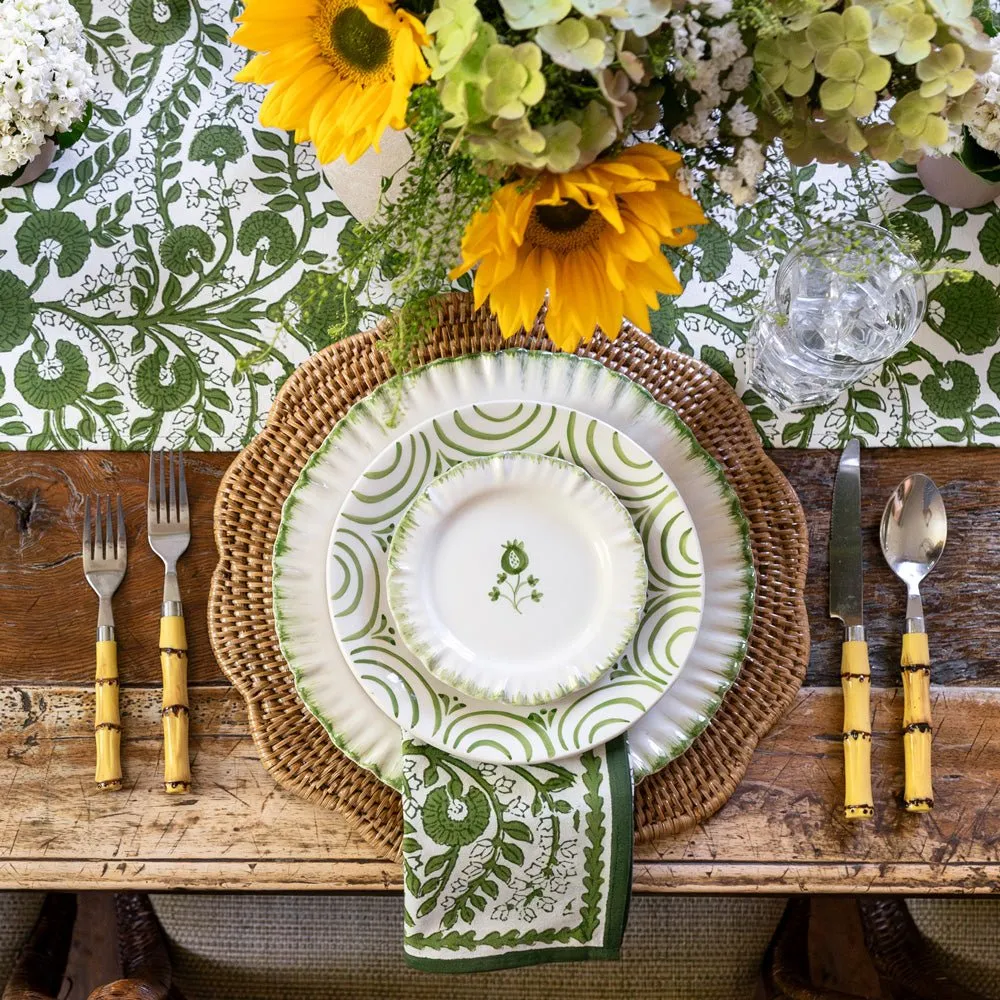 Ruffled Green Dinner Plate | Set of 2