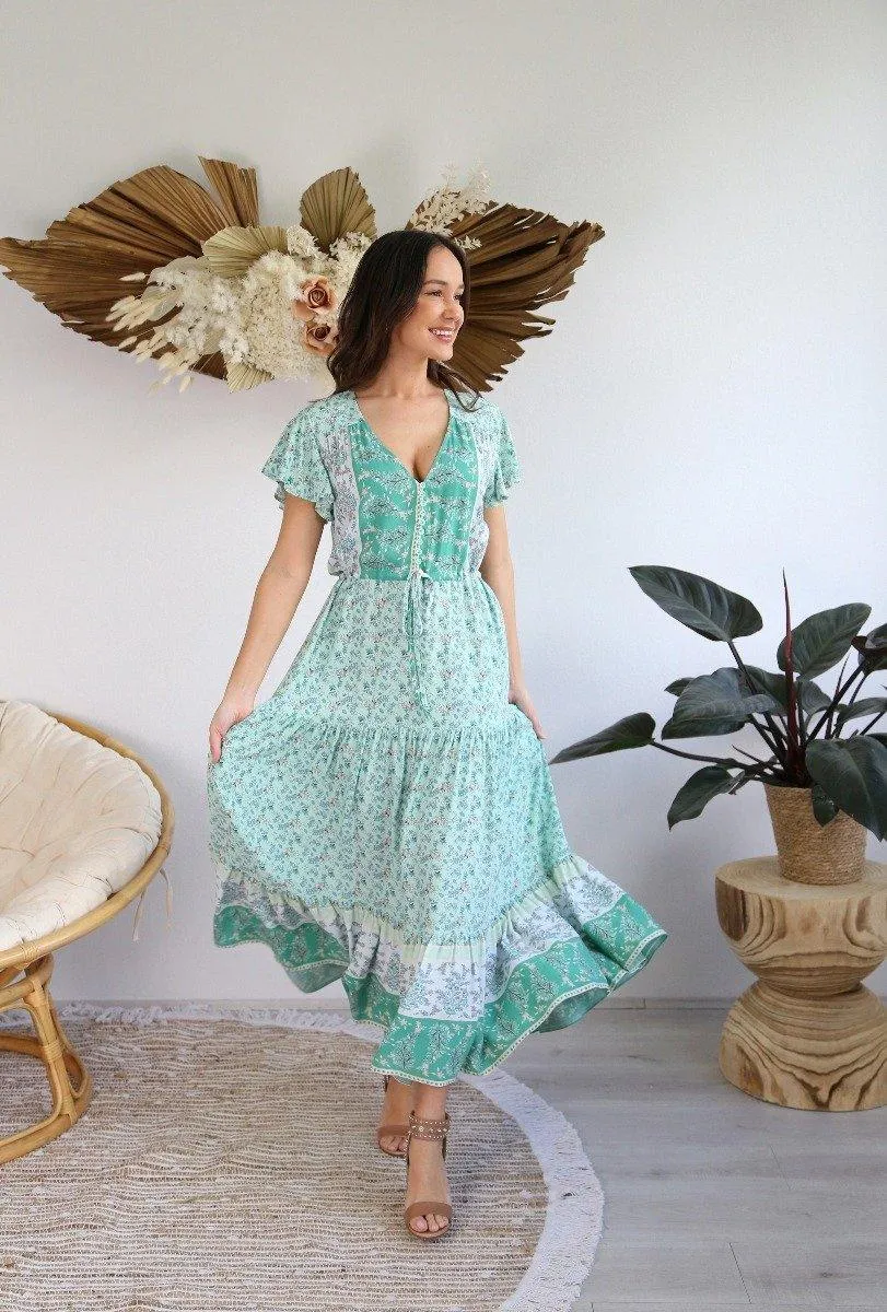 Salty Bright S0085-129 Peppermint Maxi Dress Rayon