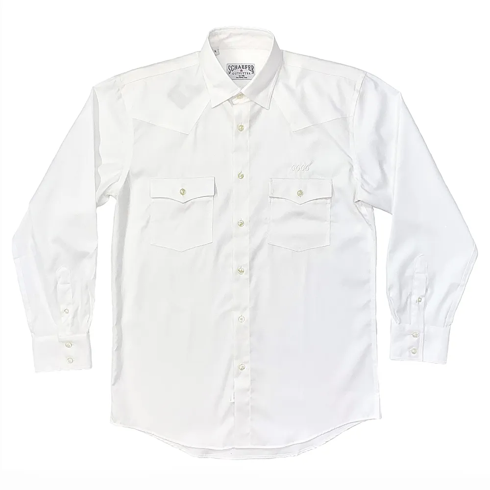 Schaefer Western Classic Button Down Pinpoint - Arctic White