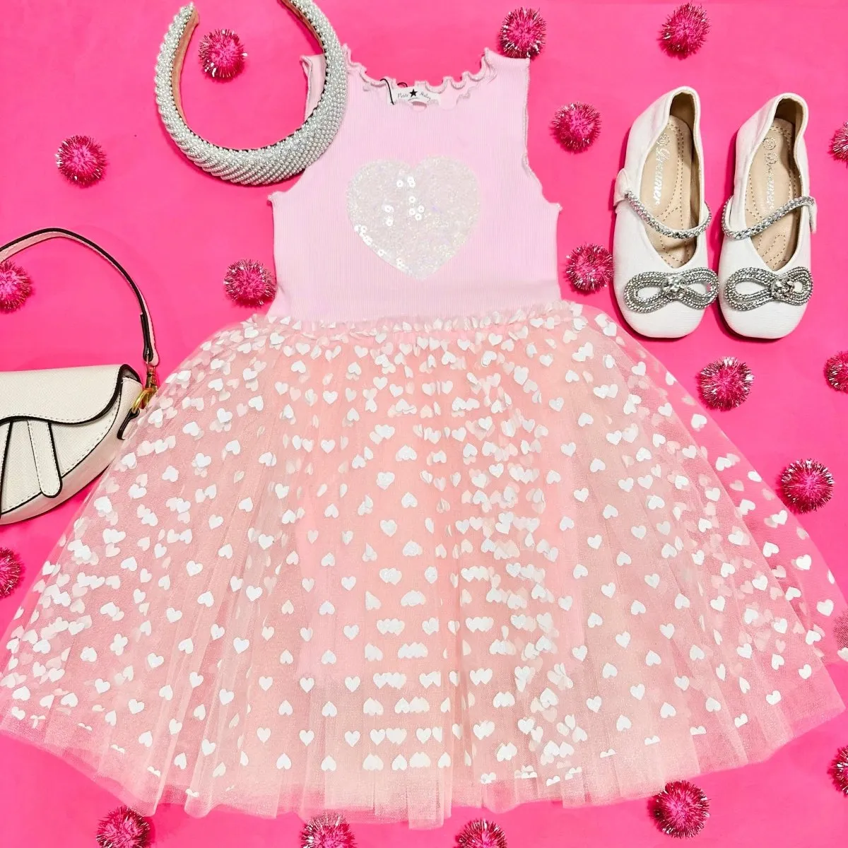 SEQUIN HEART TUTU DRESS