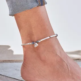 Silver Heart Charm Anklet - Josie