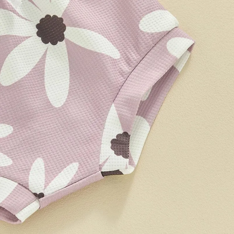 Sleeveless Lavender Floral Baby Set