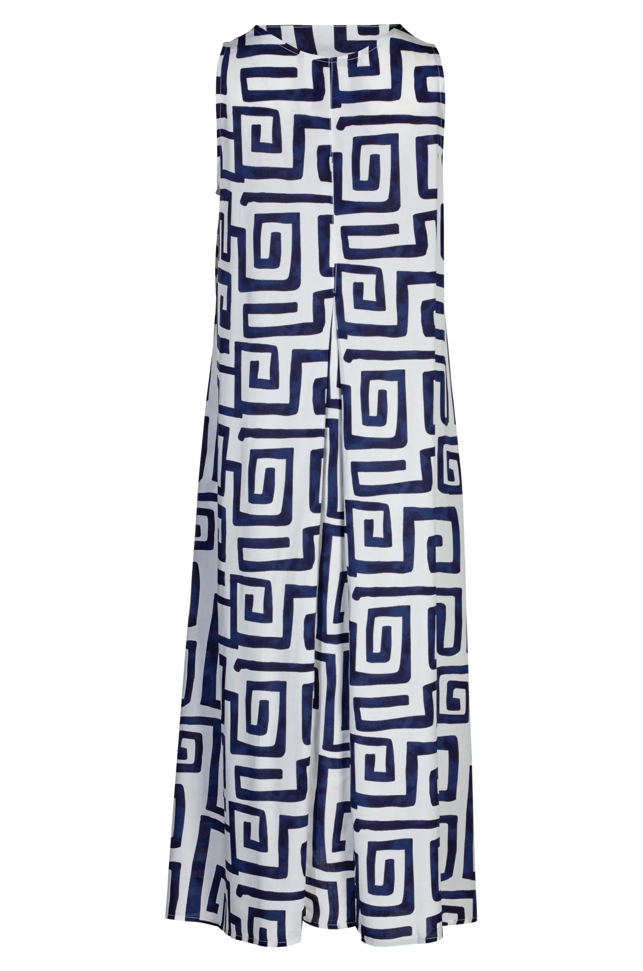 Sleeveless Maxi Dress | Navy White Geo | 3345A1