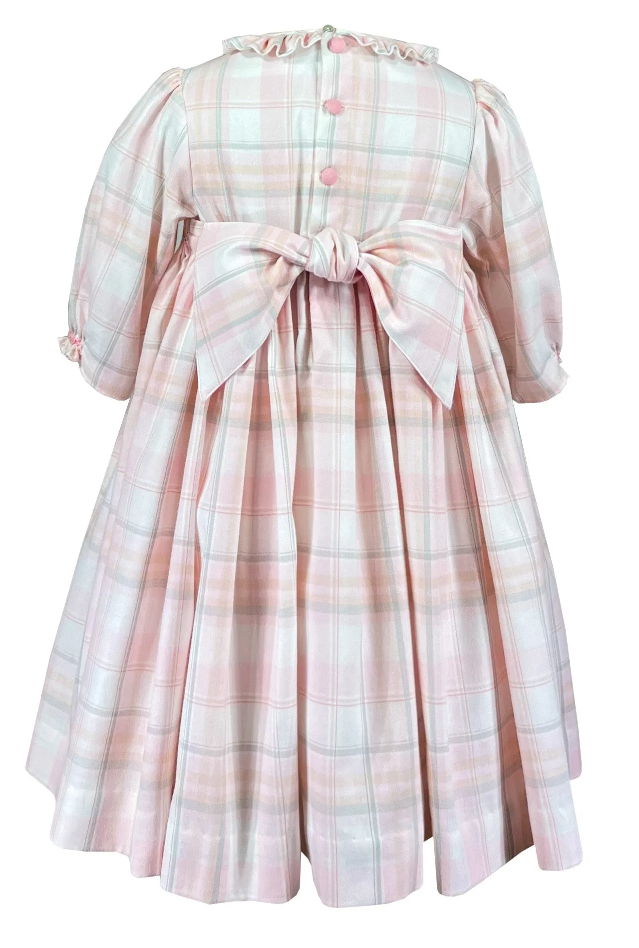 Tender Pink Plaid Sally Smocked Dress