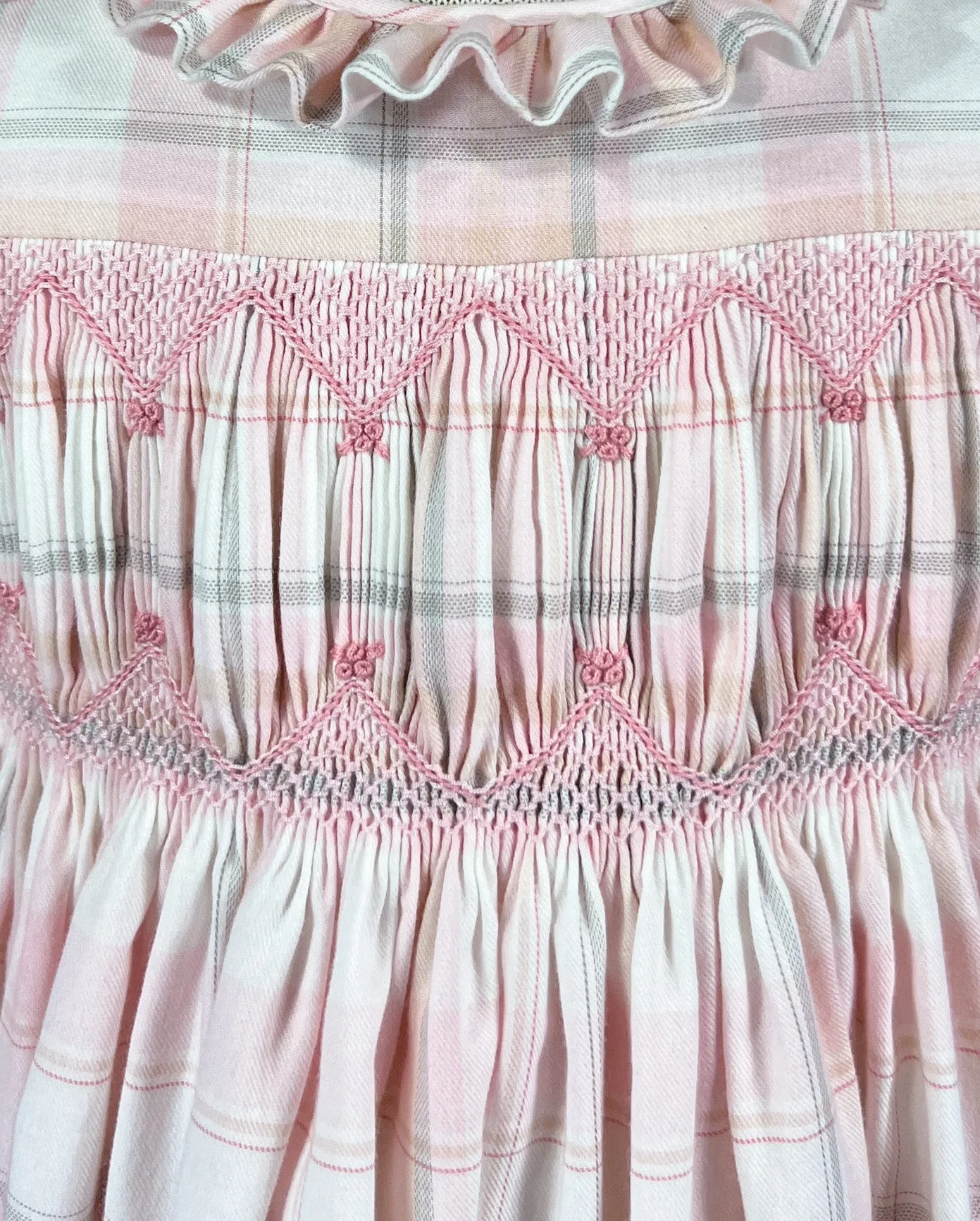 Tender Pink Plaid Sally Smocked Dress