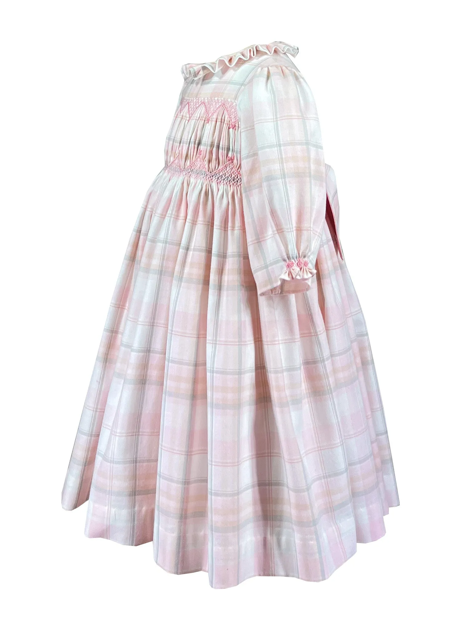 Tender Pink Plaid Sally Smocked Dress